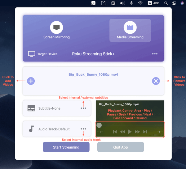 Media Streaming Panel for Roku